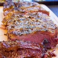 House-cured corned beef, sliced and seasoned